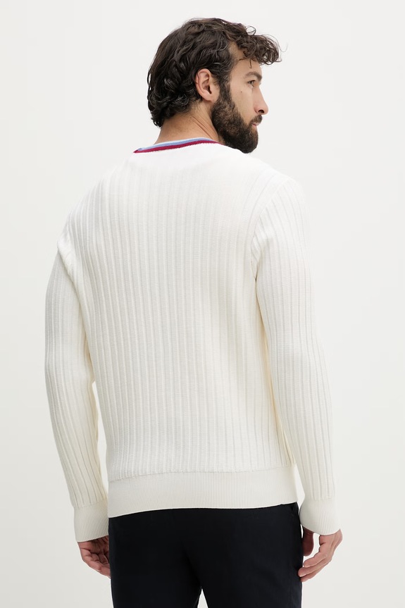 Odzież Lacoste kardigan męski z wełną AH1032 beżowy