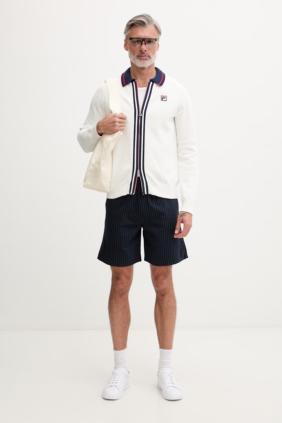 Fila cardigan pentru bărbați, din bumbac CARRAIA FAM1177 bej SS26