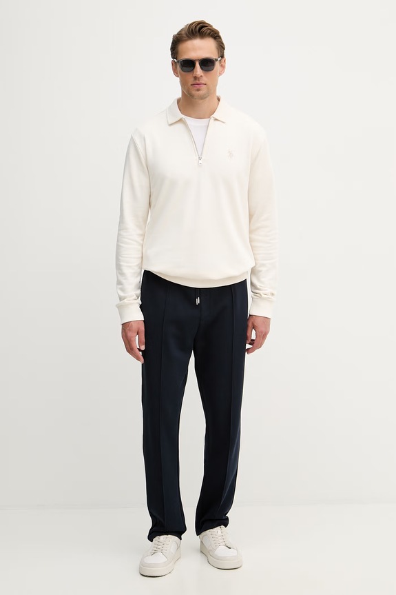 U.S. Polo Assn. кофта чоловіча бавовняна LB Sweat Zip MUP4652 бежевий SS26
