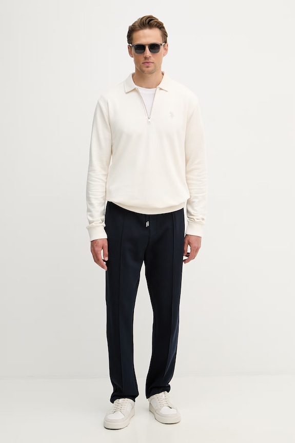 U.S. Polo Assn. кофта чоловіча бавовняна LB Sweat Zip MUP4652 бежевий SS26