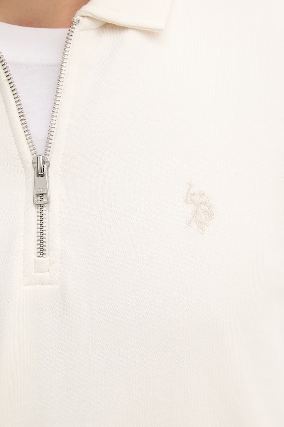 U.S. Polo Assn. кофта чоловіча бавовняна LB Sweat Zip MUP4652 бежевий
