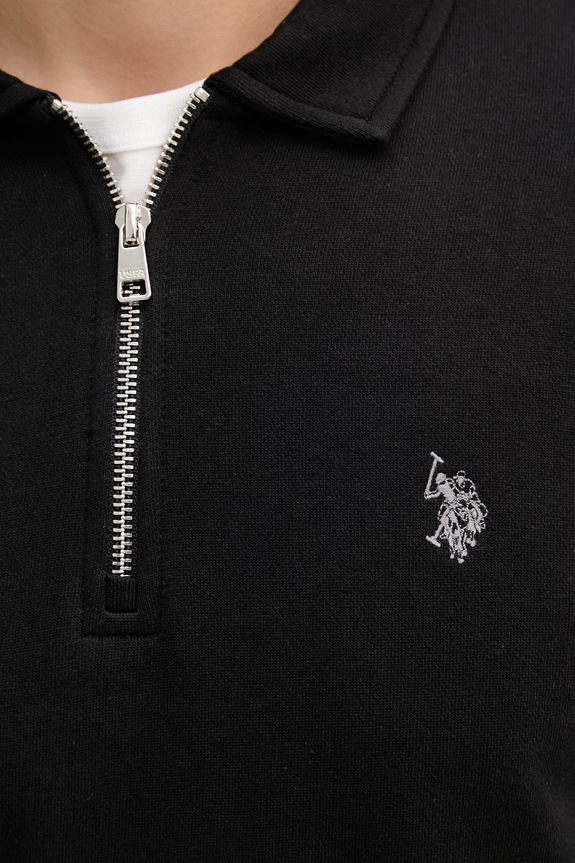 U.S. Polo Assn. кофта чоловіча бавовняна LB Sweat Zip MUP4652 чорний