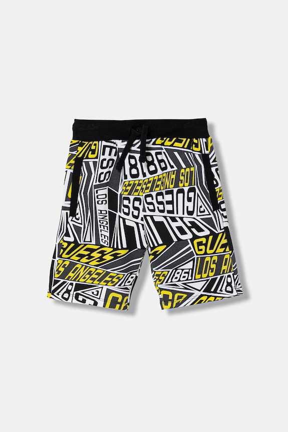 Παιδικό βαμβακερό σορτς Guess βαμβάκι γκρί N6RD00.KA6R4.PPY2