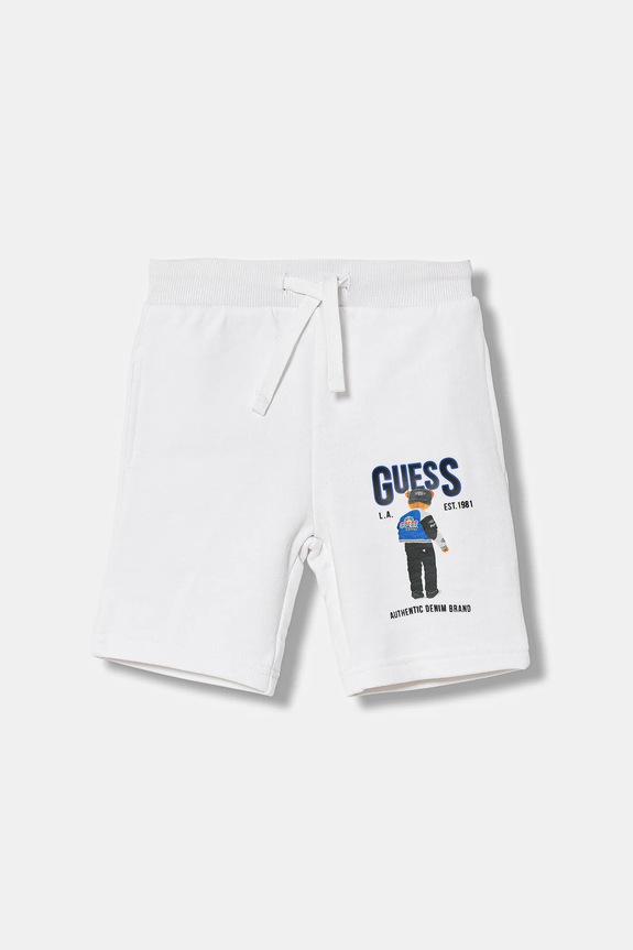 Guess pantaloni scurți din bumbac pentru copii casual alb N6RD02.KAD74.PPY2