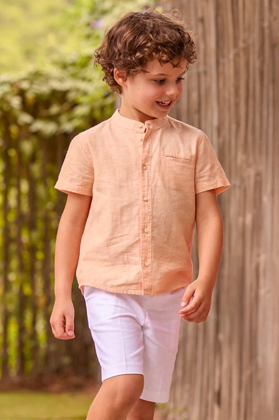 Παιδικό λινό σορτς Mayoral casual λευκό 3201.5B.Mini.PPY2