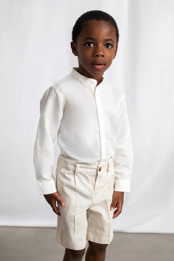 Дитячі шорти з домішкою льону Mayoral casual бежевий 3201.5B.Mini.PPY2