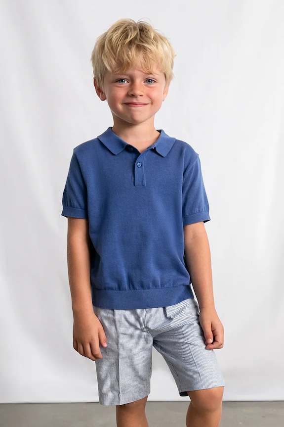 Mayoral pantaloni scurți din amestec de in pentru copii casual albastru 3201.5B.Mini.PPY2