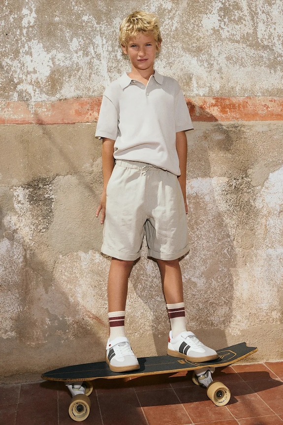 Mayoral pantaloni scurți din bumbac pentru copii casual bej 6215.7B.Junior.PPY2