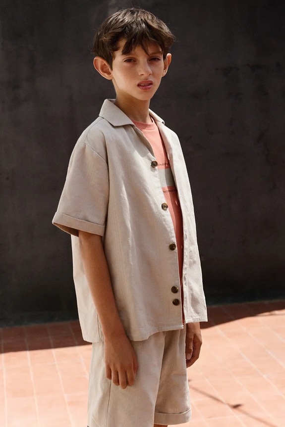Mayoral pantaloni scurți din bumbac pentru copii 6215.7B.Junior.PPY2 bej