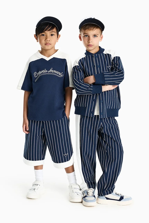 Dječje pamučne kratke hlače Emporio Armani mornarsko plava EB001057.AF21874