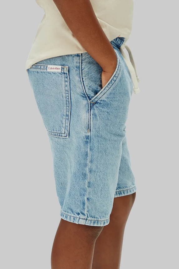 Calvin Klein Jeans šortky detské rifľové modrá LVCKSJC41B.104.116.PPY2