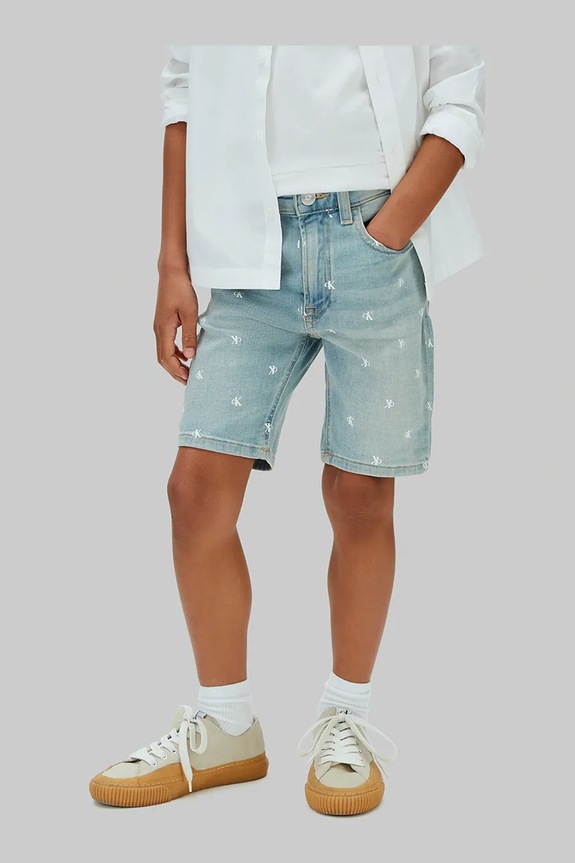 Calvin Klein Jeans šortky detské rifľové modrá LVCKSJC43B.128.176.PPY2