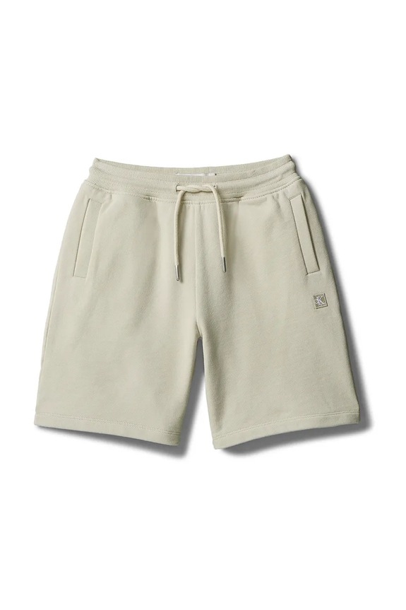 Calvin Klein Jeans szorty dresowe dziecięce z bawełną LV1CKSJC52.128.176.PPY2 beżowy SS26