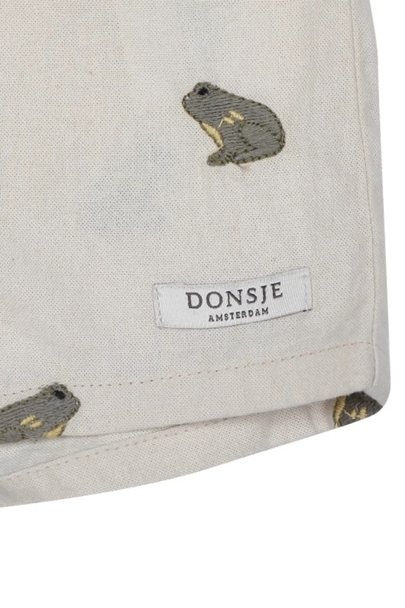 Σορτς με προσθήκη λινού Donsje Olivier Shorts Frogs 4117101 λευκό