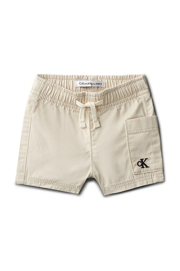 Calvin Klein Jeans szorty niemowlęce bawełniane beżowy LVCKSJC59B.PPY2