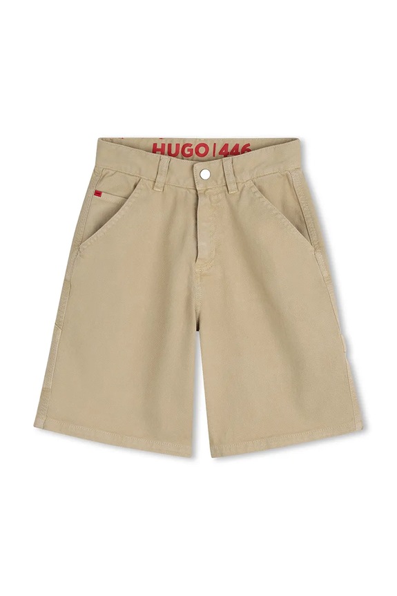 Detské krátke nohavice HUGO G00990.162.174 béžová SS26