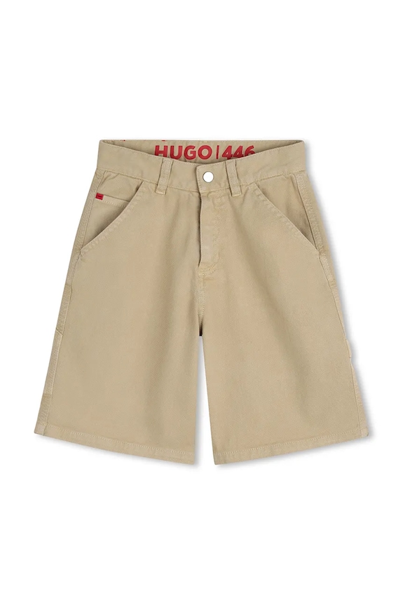 Detské krátke nohavice HUGO G00990.114.150 béžová SS26