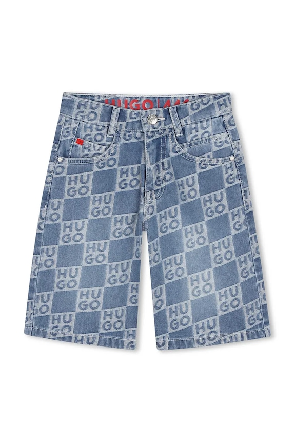 HUGO bermudy dziecięce jeansowe G00996.114.150 niebieski SS26