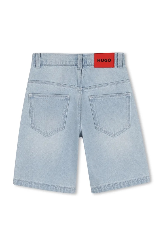 Detské rifľové krátke nohavice HUGO G00993.162.174 modrá SS26