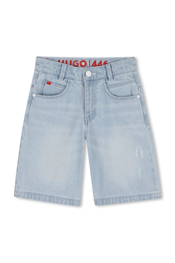 HUGO pantaloni scurți din denim pentru copii casual albastru G00993.114.150