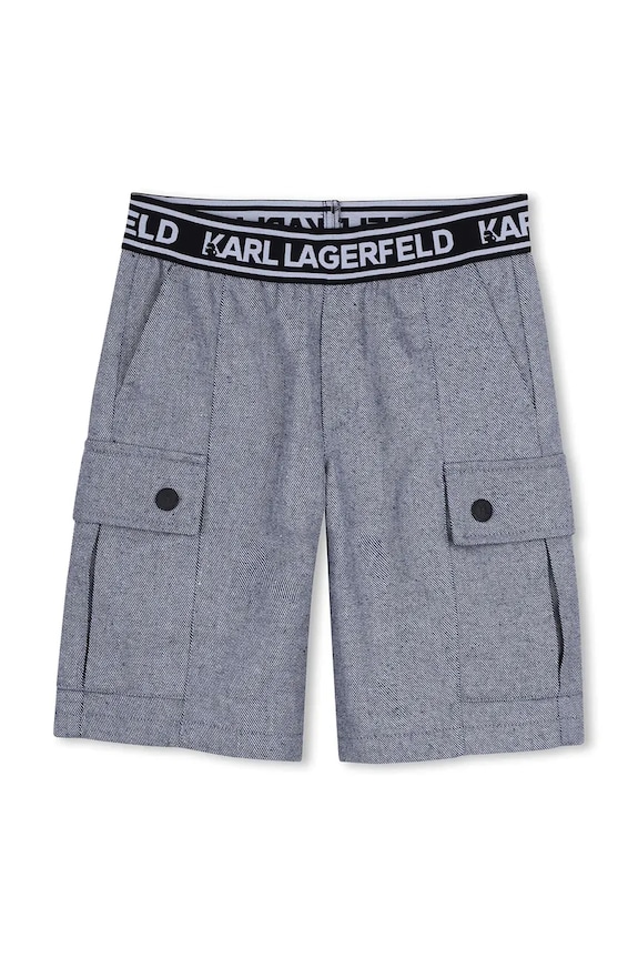 Παιδικό βαμβακερό σορτς Karl Lagerfeld εμπριμέ μπλε Z31087.162.174