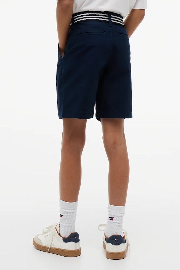 Băieți Tommy Hilfiger pantaloni scurți chinos pentru copii, din bumbac cu elastan KB0KB10246.128.176.PPY2 bleumarin