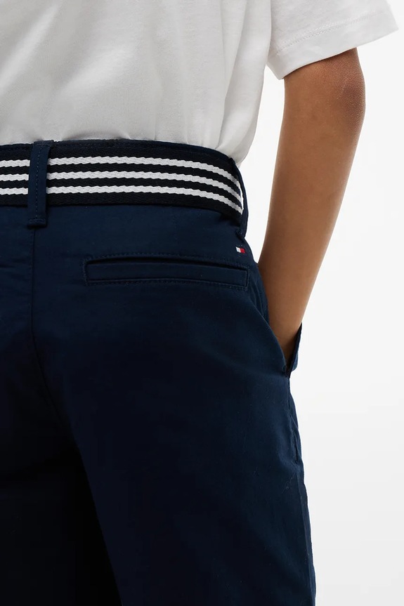 Tommy Hilfiger pantaloni scurți chinos pentru copii, din bumbac cu elastan KB0KB10246.128.176.PPY2 bleumarin
