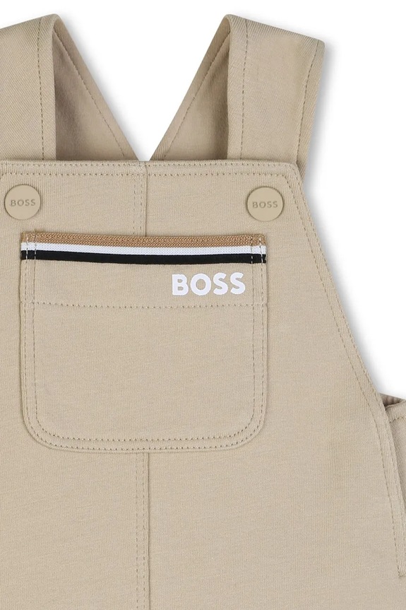 Chłopiec BOSS ogrodniczki niemowlęce J53035 beżowy
