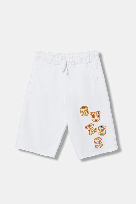 Dječje pamučne kratke hlače Guess pletivo bijela L6GD02.KA6R4.PPY2.M