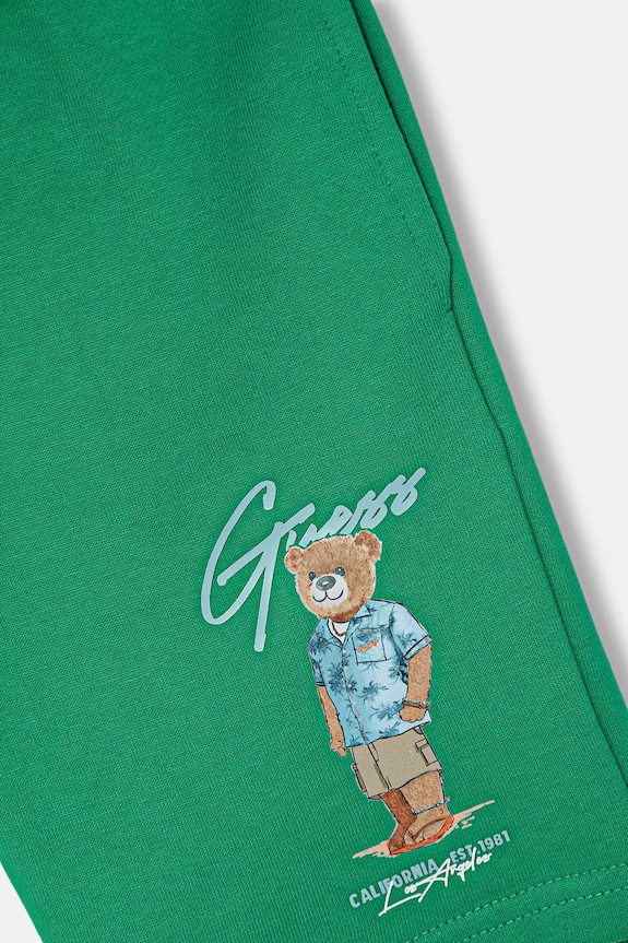 Băieți Guess pantaloni scurți de trening pentru copii, din bumbac N6GD04.KA6R4.PPY2.M verde