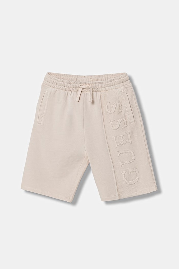 Guess szorty dresowe dziecięce bawełniane beżowy L6GD01.KA6R4.PPY2.M