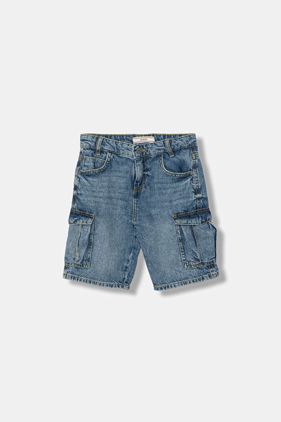 Guess szorty cargo dziecięce jeansowe L6GD16.D45E0.PPY2.M niebieski SS26
