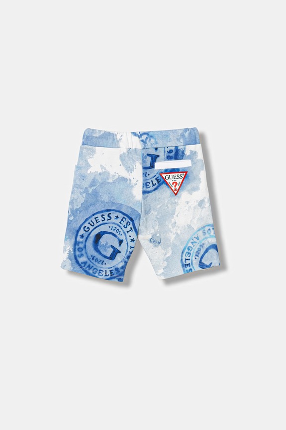 Dječje pamučne kratke hlače Guess N6GD00.KA6R4.PPY2.M plava SS26