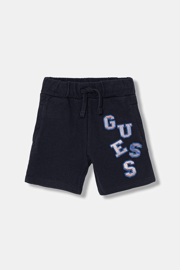 Dječje pamučne kratke hlače Guess pletivo mornarsko plava N6GD02.KA6R4.PPY2.M