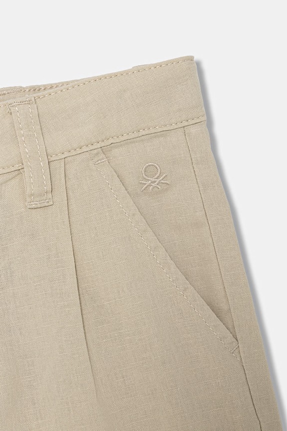 BIMBO United Colors of Benetton pantaloncini per bambini con lino 43WBC904I.G.Stagionale beige