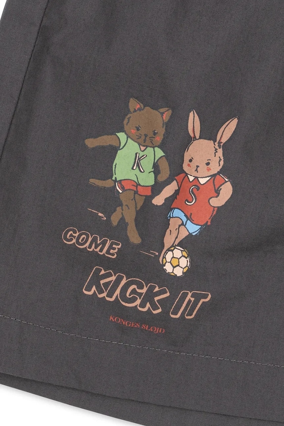 Chłopiec Konges Sløjd szorty dziecięce bawełniane HARVEY SHORTS GOTS KS105447.PPY2 szary