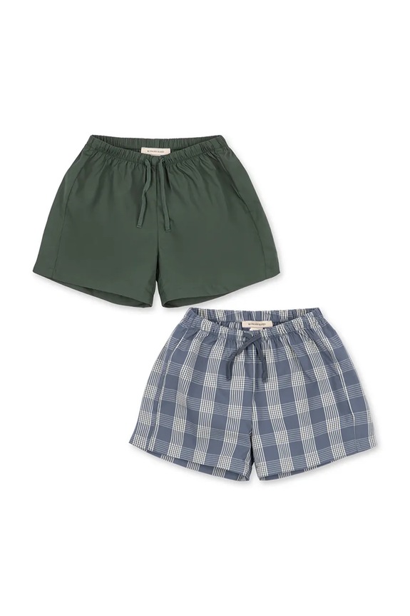 Konges Sløjd szorty dziecięce z bawełną 2 PACK VERNE SHORTS GOTS zielony KS105234.PPY2