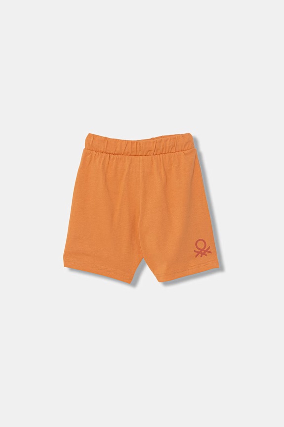 United Colors of Benetton pantaloncini da tuta per bambini in cotone 3BL0G900Q.P.season.PPY2 arancione SS26