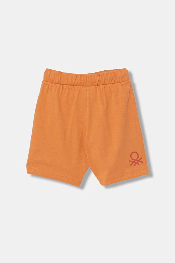 United Colors of Benetton pantaloni scurți de trening pentru copii, din bumbac 3BL0G900Q.P.season.PPY2 portocaliu SS26