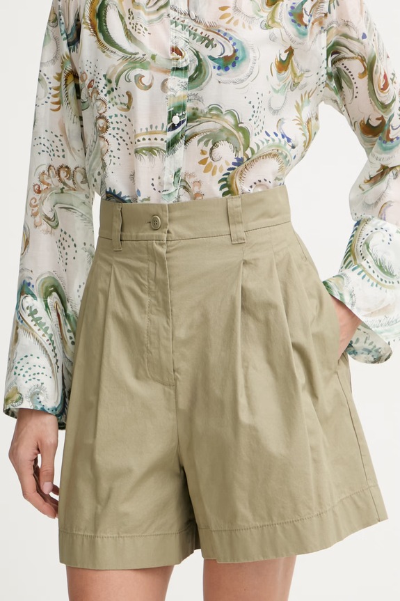 Weekend Max Mara σορτς Γυναικεία βαμβακερά ARMONIA πράσινο 2615141012600