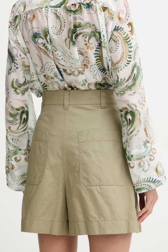 Ρούχα Weekend Max Mara σορτς Γυναικεία βαμβακερά ARMONIA 2615141012600 πράσινο