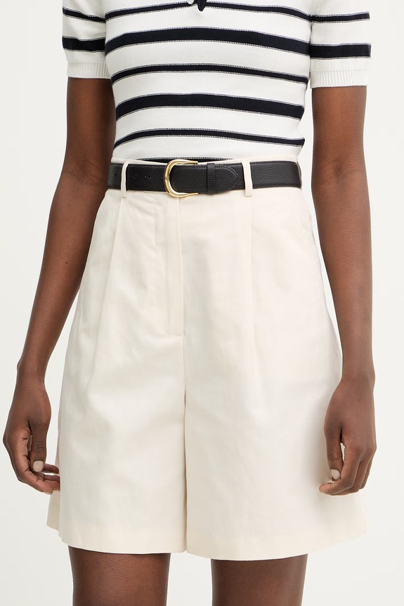 Weekend Max Mara len rövidnadrág ECUBA len szállal bézs 2615141022600