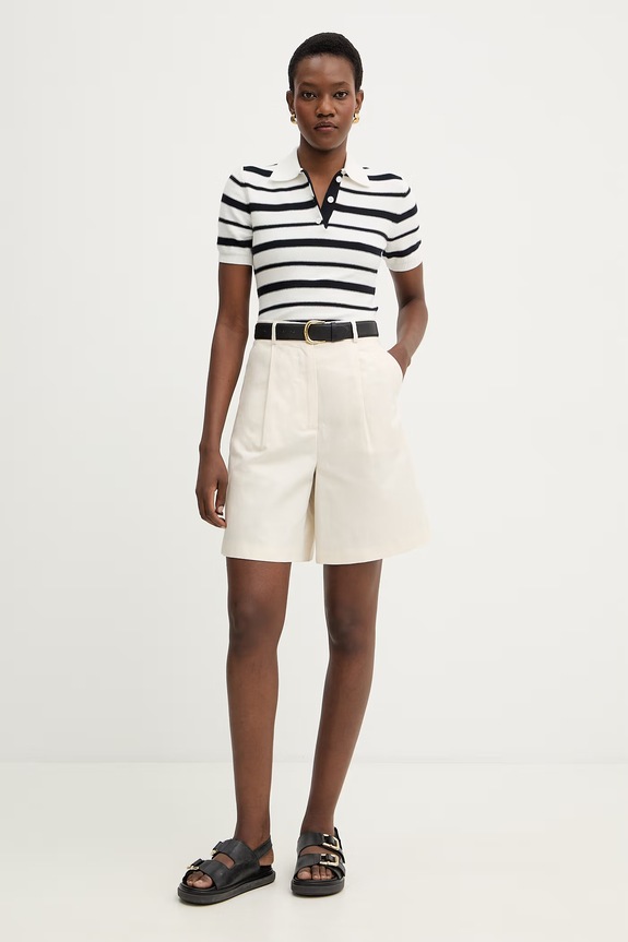 Weekend Max Mara len rövidnadrág ECUBA 2615141022600 bézs SS26