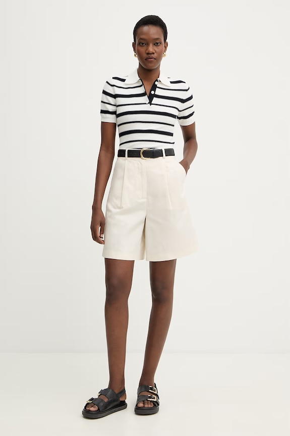 Weekend Max Mara len rövidnadrág ECUBA 2615141022600 bézs SS26
