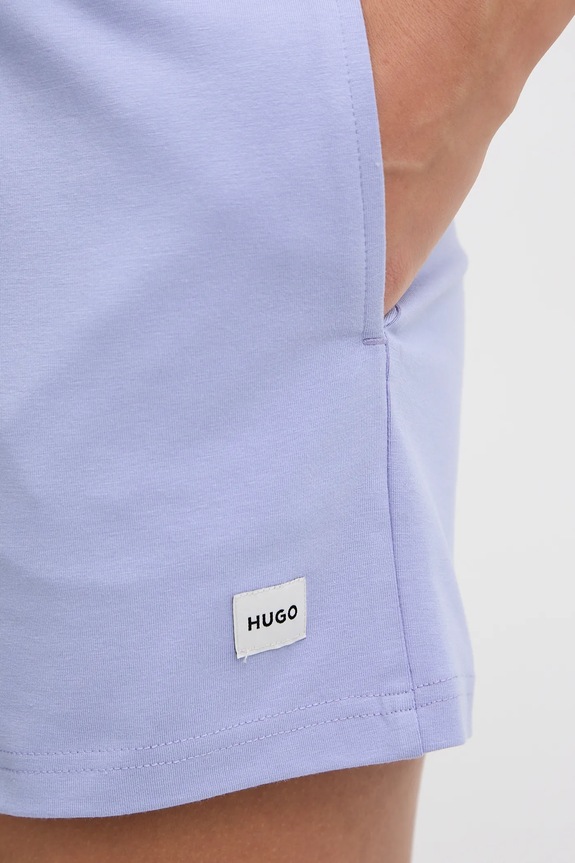 HUGO šortky dámske z bavlny SIGNATURE_SHORT fialová 50556815