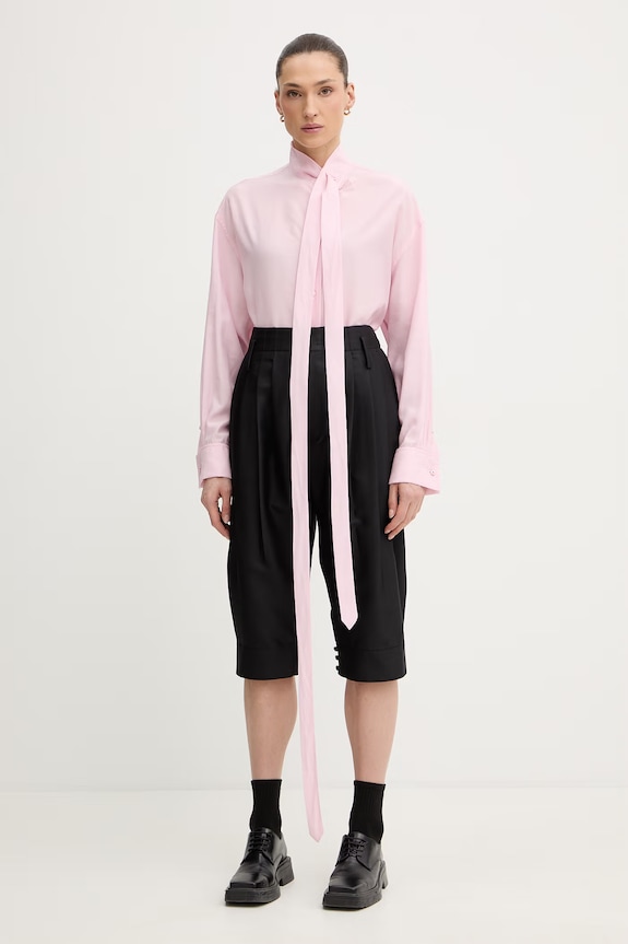 Kenzo elegantné šortky dámske vlnené FG52PA1209FA čierna SS26