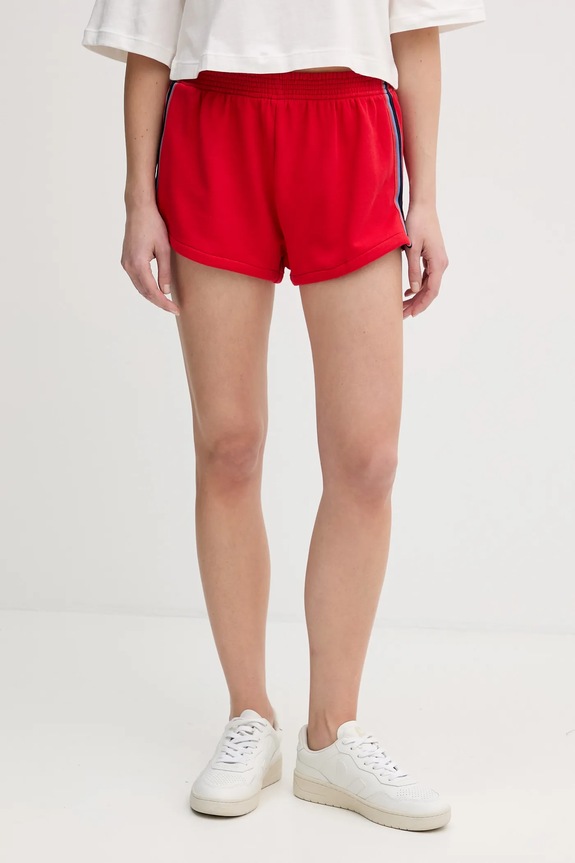Βαμβακερό σορτσάκι United Colors of Benetton x Stranger Things ψηλή κόκκινο 33NVD900B