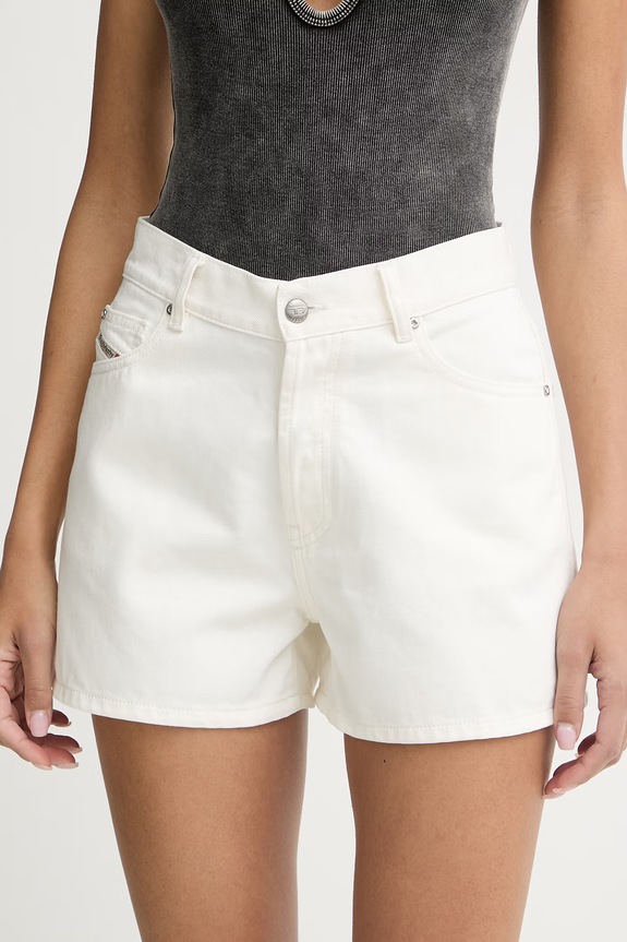 Diesel pantaloni scurți pentru femei, din denim DE-HELIOS alb A22266.09I41