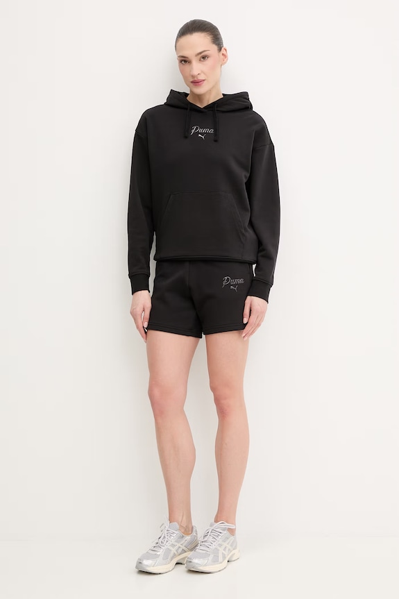 Puma rövidnadrág Essential Script 691762 fekete SS26