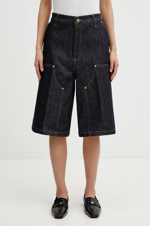 Carhartt WIP pantaloni scurți jeans W Nixon Double Knee Short uni albastru I036324.101